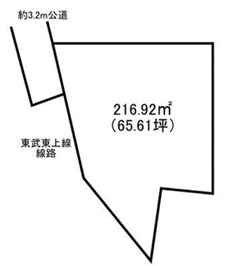坂戸市中富町　建築条件なし売地　東武東上線『坂戸駅』徒歩7分　【浅羽野小学区】の土地図