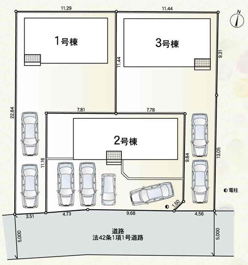 【区画図】 | 厚木市関口　全３棟　新築住宅