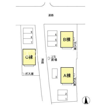ルミエール　Ｃの区画図|高崎、前橋のお部屋探しはエンドスケープまで！お客様の理想お聞かせ下さい♪