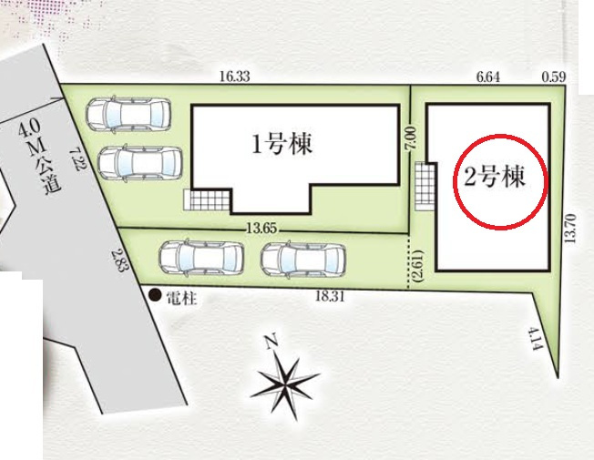八王子市　中野町　新築一戸建て　２期の区画図