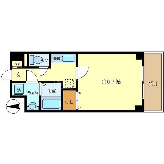S-RESIDENCE難波Viale(ビアーレ)の間取り