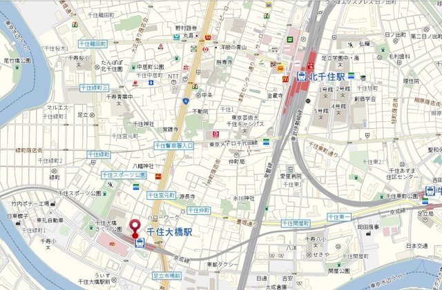エテルナ千住大橋の地図|★案内図★