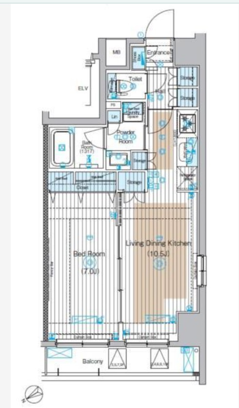 フュージョナル浅草DUEの間取り