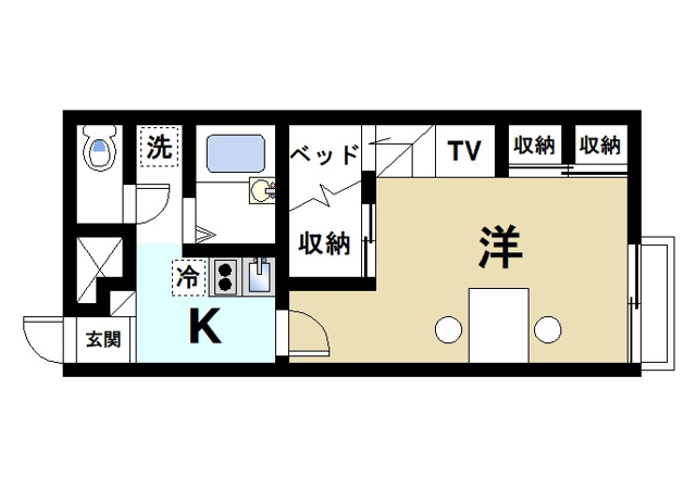 レオパレスフローレス州見台の間取り|使いやすい間取りです