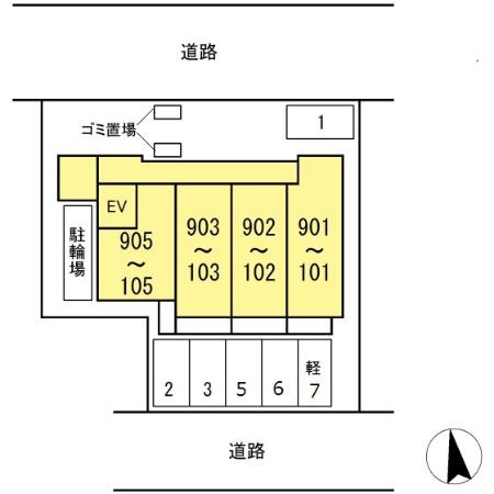 グランディオ医大前の区画図