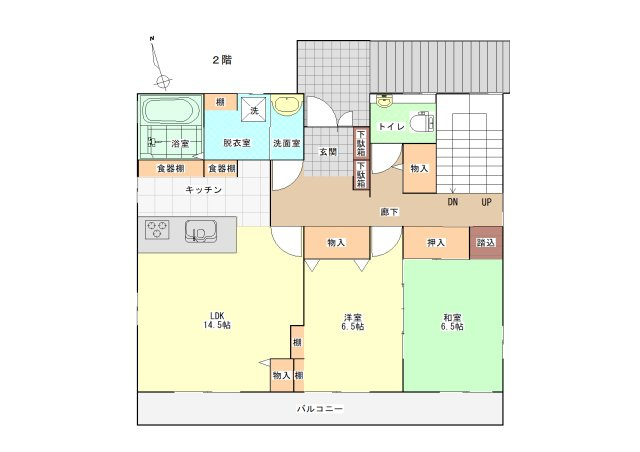 【間取り】 | 高知市百石町 | ２階