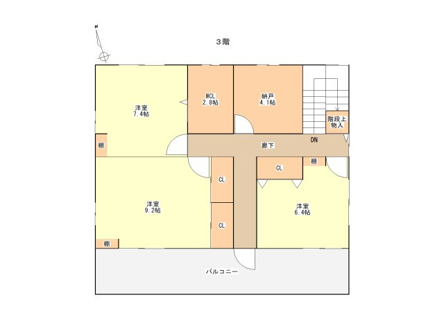 【間取り】 | 高知市百石町 | ３階