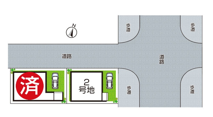 伊丹市野間　第1期　新築一戸建ての区画図|全2区画