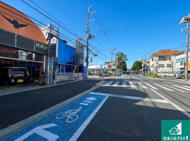 伊丹市野間　第1期　新築一戸建ての前面道路含む現地写真|周辺は落ち着いた街並みの住宅地！子育てがしやすい住環境です！まだ未完成ですが、現地でしかわからない事もございます。是非一度ご覧ください。