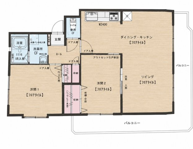 チェリーアベニュー南茨木B棟の間取り