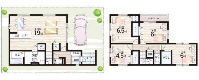 伊丹市野間　第1期　新築一戸建て　の間取り|1号地