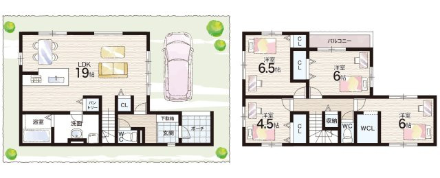 伊丹市野間　第1期　新築一戸建て　の間取り|1号地