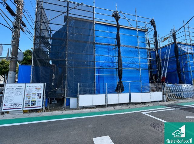 伊丹市野間　第1期　新築一戸建ての外観|現在の進捗状況です！順調に作業進行中、完成が待ち遠しいです！詳細の間取り等、お気軽にお問い合わせください！