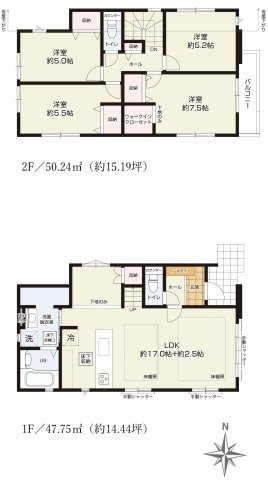 小平市学園東町3丁目　西武多摩湖線　一橋学園駅　新築戸建の間取り