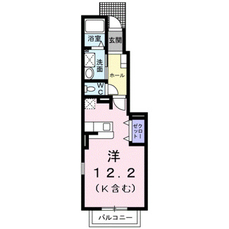 【間取り】 | アルドーレ　壱番館　1KHT