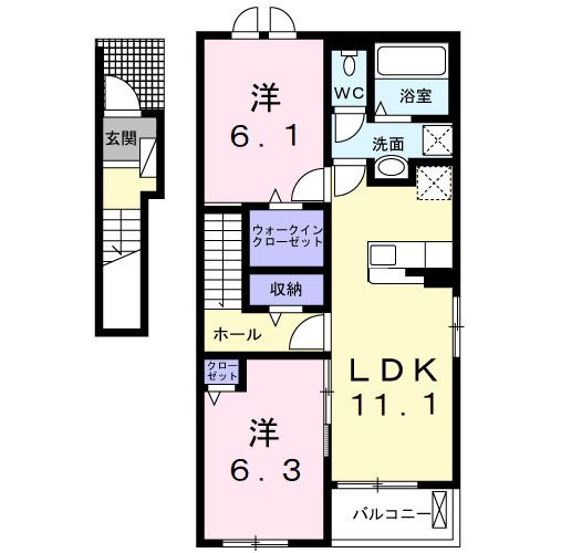 【間取り】 | 仮称；宮久保４丁目アパートⅢ