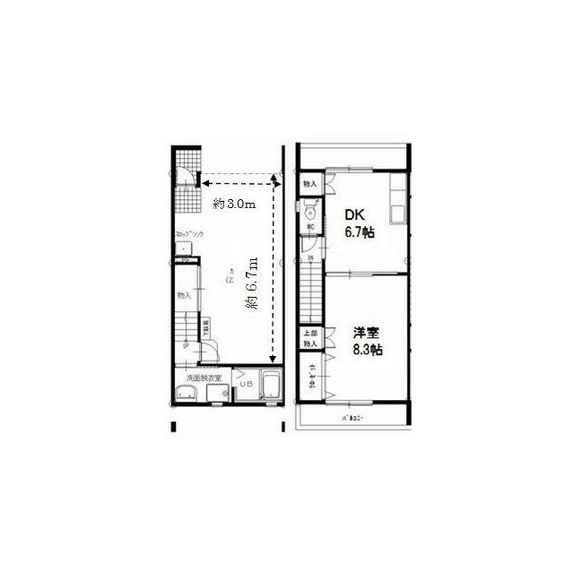 ガレージハウス瓜郷 B棟の間取り