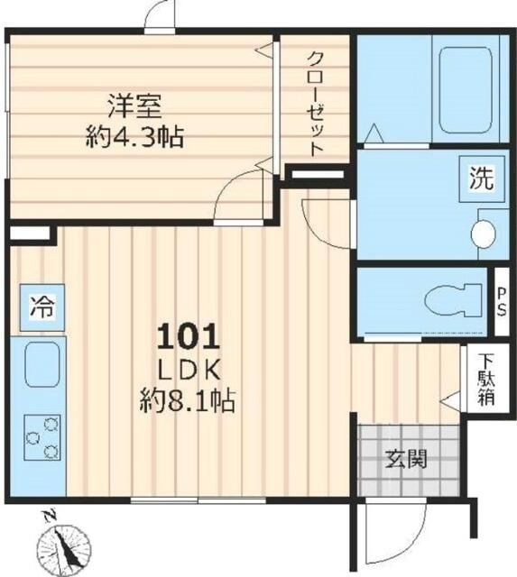 Ｏｍｂｒａｇｅ　Ｂ（オンブラージュベー）の間取り