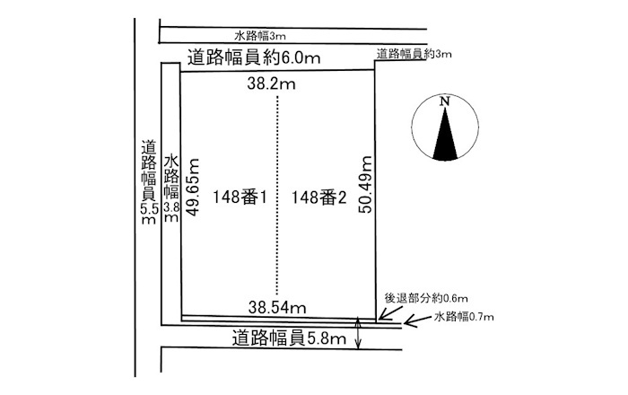土地　福富天神前の区画図