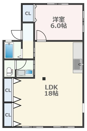 熊本市中央区世安町のアパートの間取り