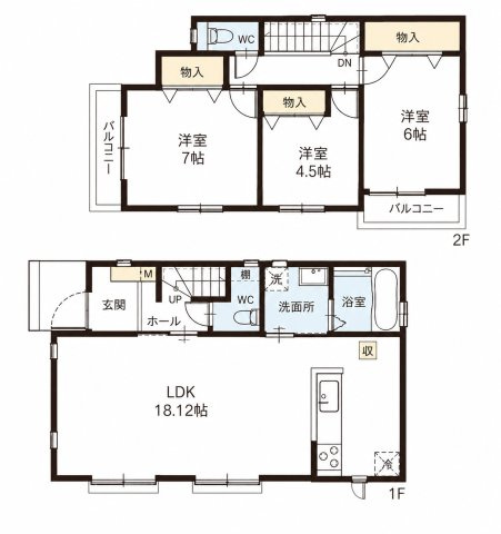 青梅市河辺町７丁目　新築戸建全1棟の間取り
