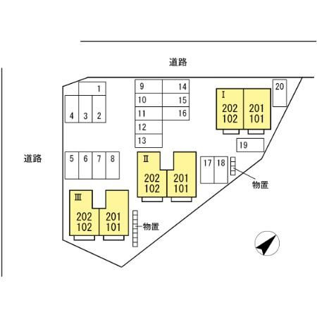 セジュールルーエ　Ⅰの区画図