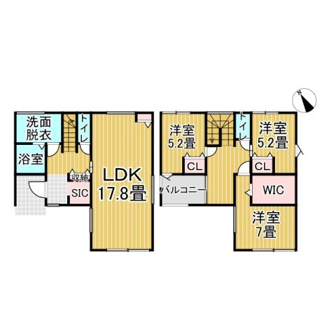 プレミオテラス 水呑町８号棟の間取り