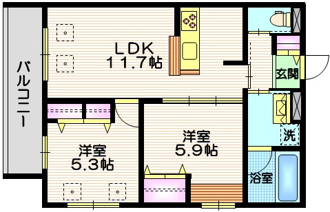 仮称　新石川１丁目メゾン東棟の間取り