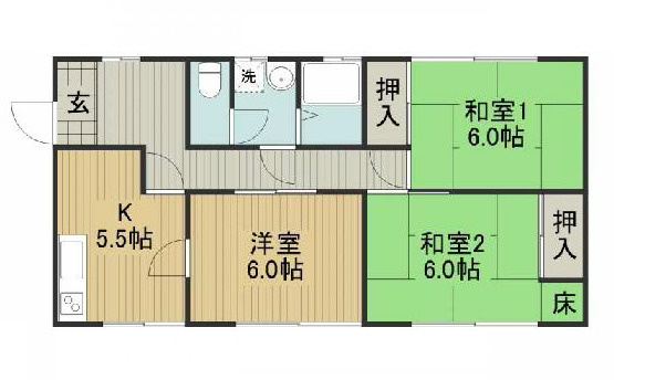 コーポ岩波D棟の間取り
