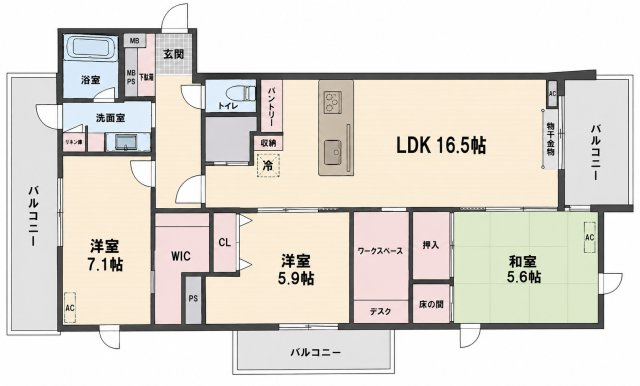 【間取り】 | ヴィーブル帝塚山