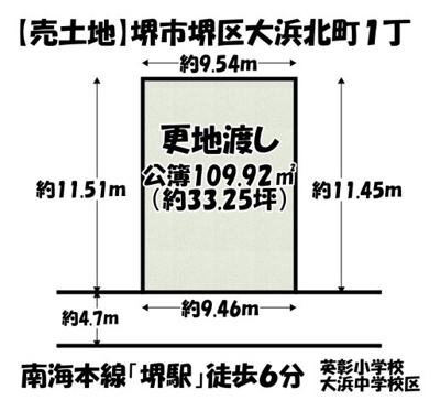 【区画図】 | 売土地　堺市堺区大浜北町１丁目