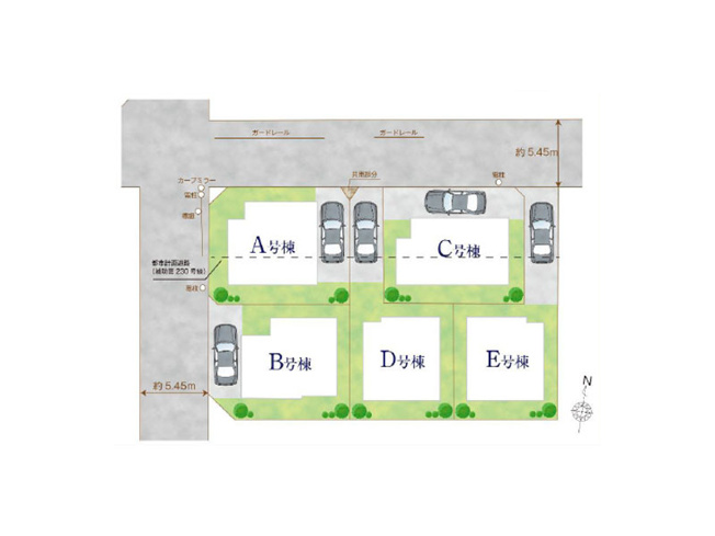 【区画図】 | 練馬区大泉学園町5丁目　新築一戸建住宅　全5棟　(保谷店) | E号棟/第一種低層住居専用地域につき住環境の良さが魅力の住まいです。※図面を基に作成しています。現況と異なる場合は現況を優先いたします。