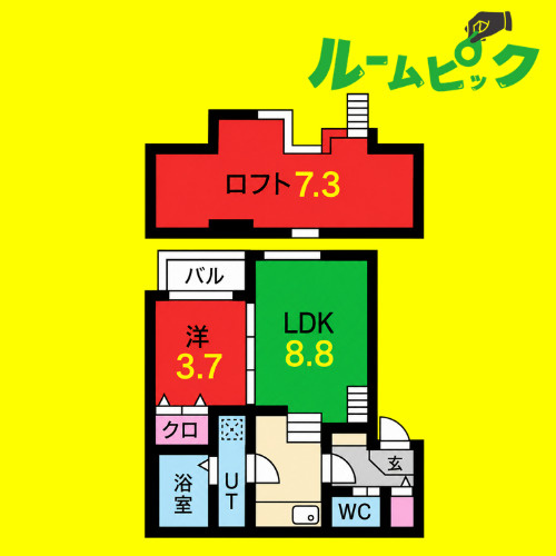 ディアマンテ　名古屋市賃貸　仲介手数料無料の間取り