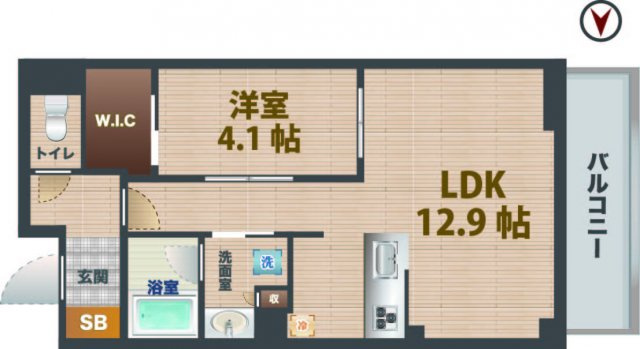 【間取り】 | ジオエント中野弥生町 | 1LDKのお部屋です。