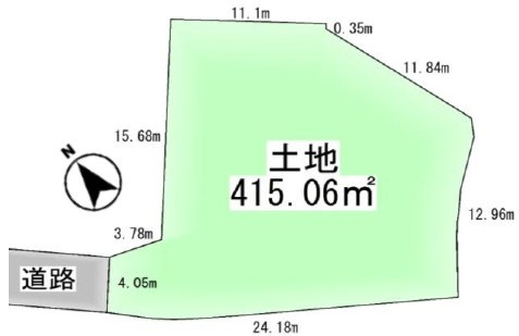 草津市西矢倉3丁目　建築条件無し売土地の土地図