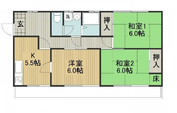 コーポ岩波D棟の間取り