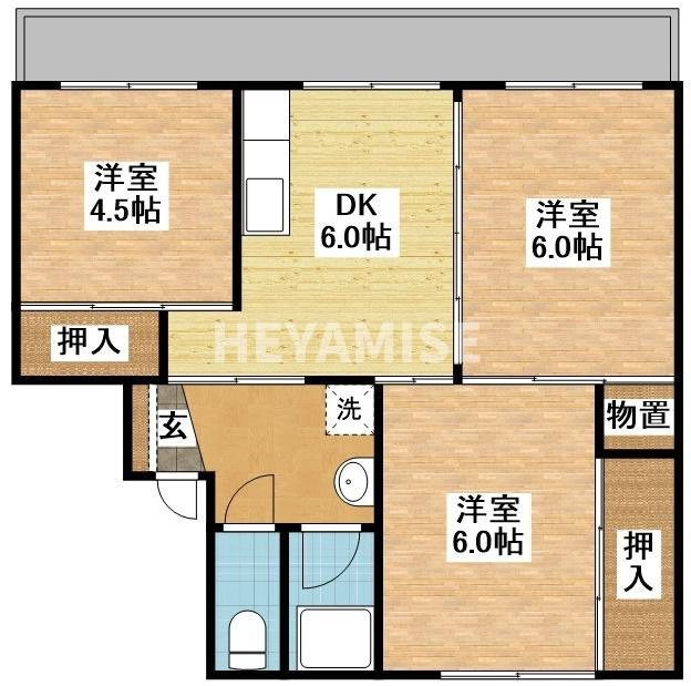 ビレッジハウス矢上1号棟の間取り