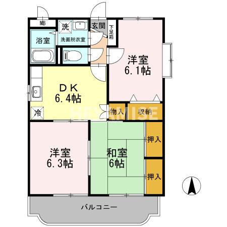 柳原マンションⅠの間取り