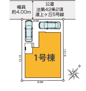 平塚市達上ヶ丘1期　新築戸建　全1棟1号棟の区画図