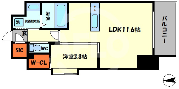 アバンティうめきた　大淀小学校区の間取り|Avanti ume-kita（アバンティうめきた）　開放感のある間取り