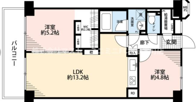 日商岩井中津マンションの間取り