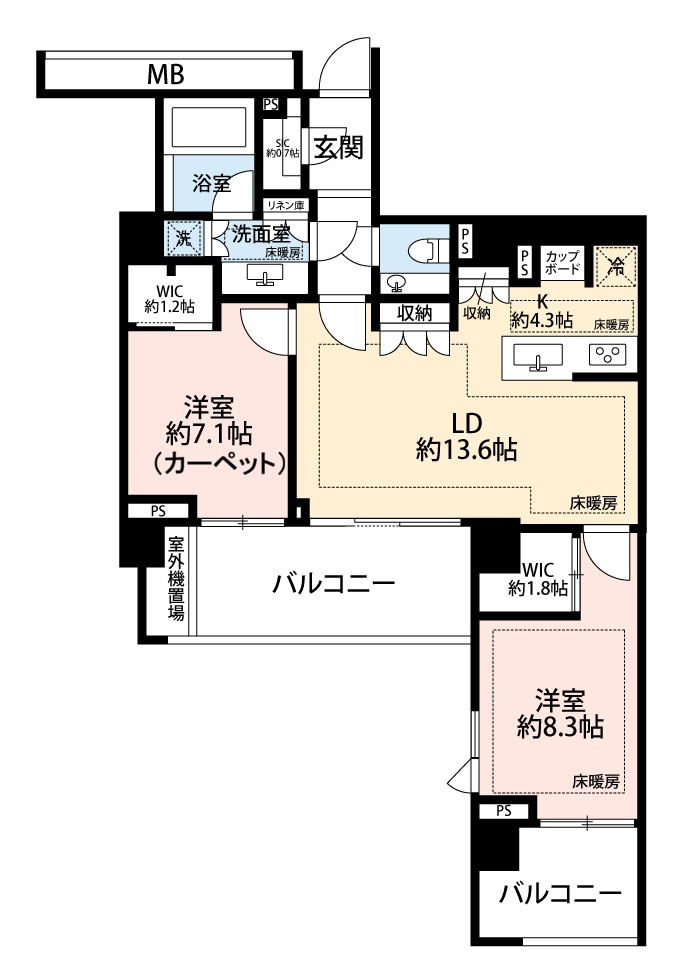 広尾ガーデンフォレストC棟の間取り
