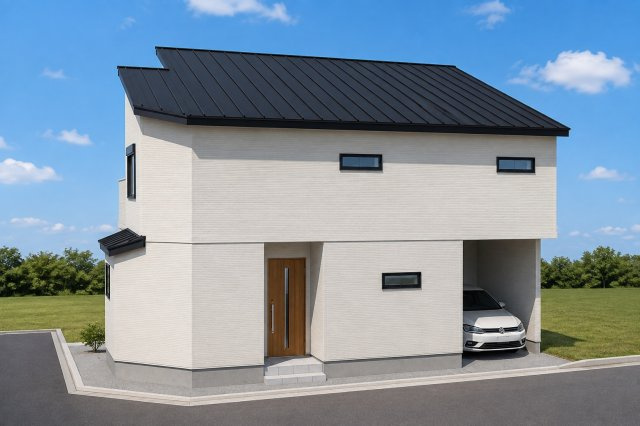 四ノ宮垣ノ内町　Aプランの外観パース|【LDK：パース】
※本パース図はイメージの為、実際の仕上がりとは多少異なる場合がございます。（新築参考Aプラン面積93.82m2、建物価格1998万円）