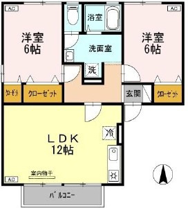メゾネットクレール　Bの間取り