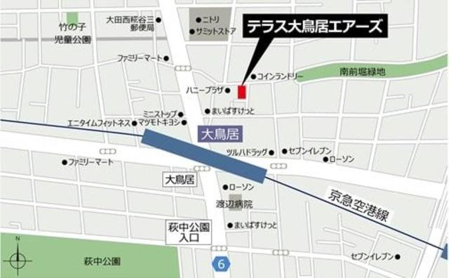 テラス大鳥居エアーズの地図|地図