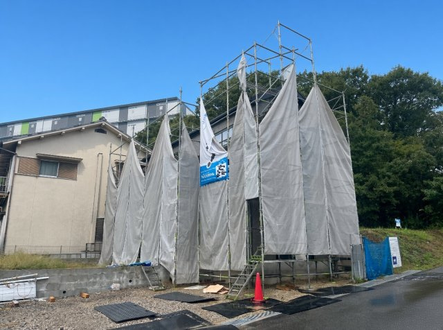 神戸市北区長尾町上津　新築一戸建ての外観|現在の進捗状況です！順調に作業進行中、完成が待ち遠しいです！詳細の間取り等、お気軽にお問い合わせください！