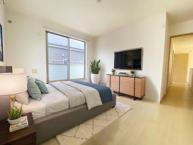 入間市久保稲荷5丁目　中古一戸建　～北西角地～の寝室|2階　洋室　7.5帖（家具はCG画像での表示になります）