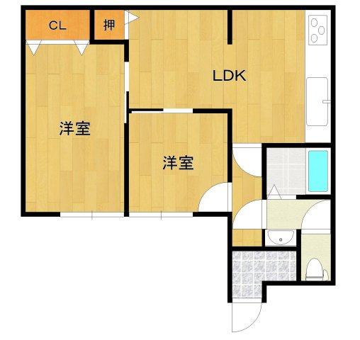 上津中村貸家の間取り