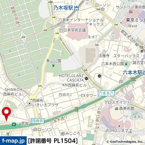 グレイスコート西麻布Ⅰの地図