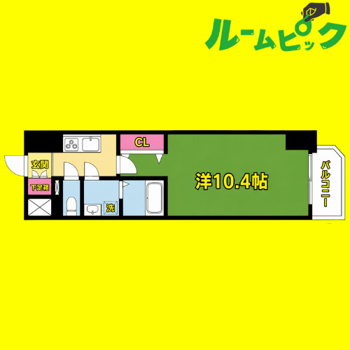 CREST TAPP金山　名古屋市賃貸　仲介手数料無料の間取り